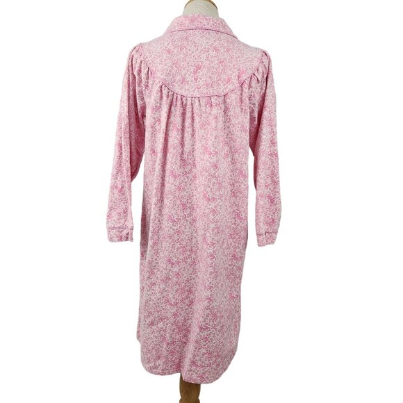 Artistic Fantasy Vintage 90's Nightgown Small Floral Button-Up With Pockets Pink - Picture 3 of 14